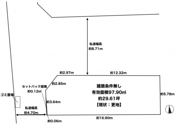 池田市神田、土地の間取り画像です