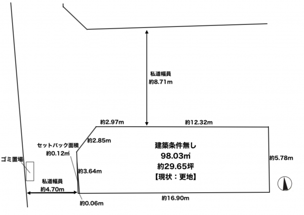 池田市神田、土地の間取り画像です