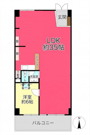 池田市伏尾台、収益物件/店舗の間取り画像です