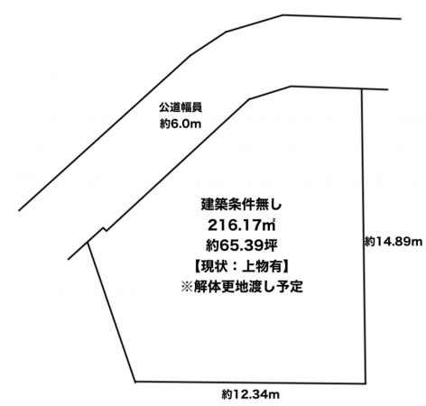 宝塚市雲雀丘山手、土地の間取り画像です