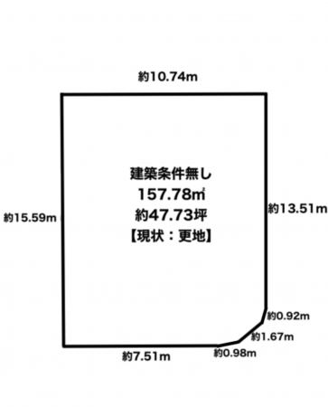 宝塚市花屋敷松ガ丘、土地の間取り画像です