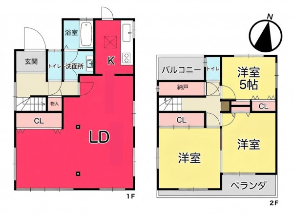 池田市畑、中古一戸建ての間取り画像です