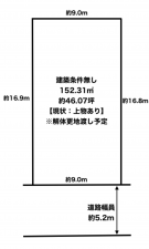 宝塚市花屋敷荘園、土地の間取り画像です
