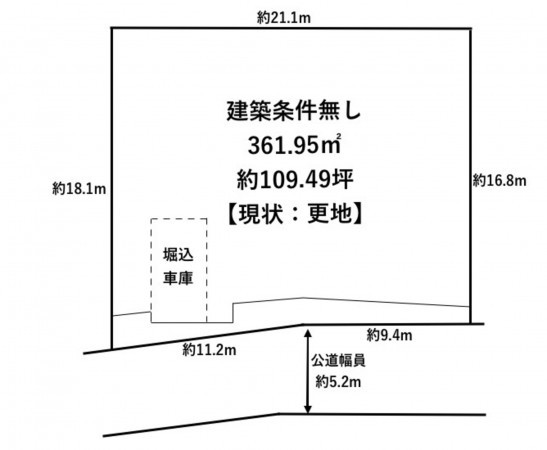 宝塚市花屋敷荘園、土地の間取り画像です