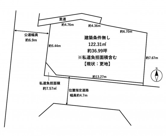 池田市畑、土地の間取り画像です