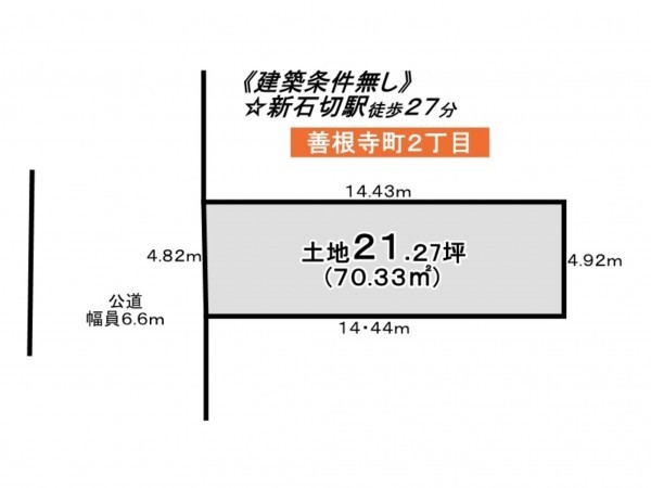 東大阪市善根寺町、土地の間取り画像です