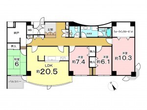東大阪市日下町、マンションの間取り画像です
