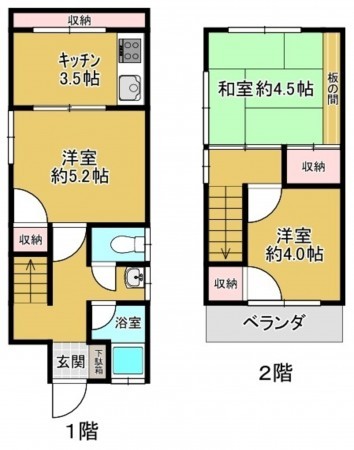 東大阪市中石切町、収益物件/住宅の間取り画像です