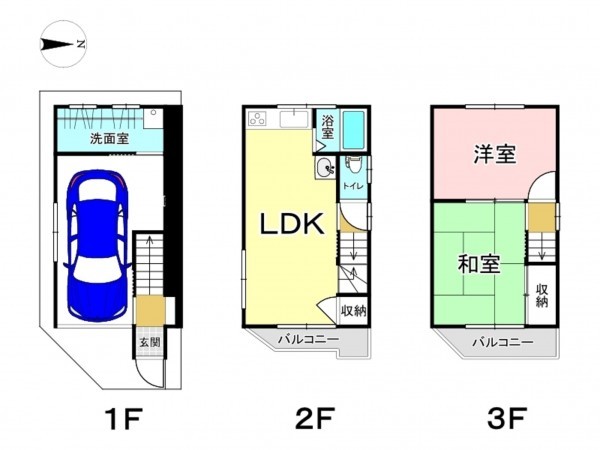 東大阪市中石切町、中古一戸建ての間取り画像です