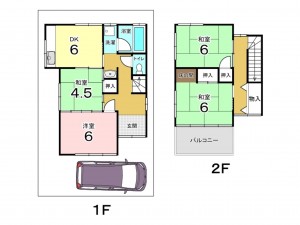 東大阪市中石切町、中古一戸建ての間取り画像です