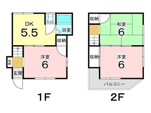 東大阪市日下町、収益物件/住宅の間取り画像です