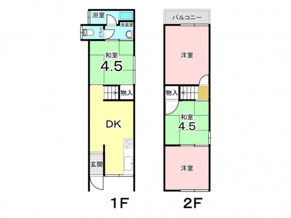 東大阪市北石切町、中古一戸建ての間取り画像です