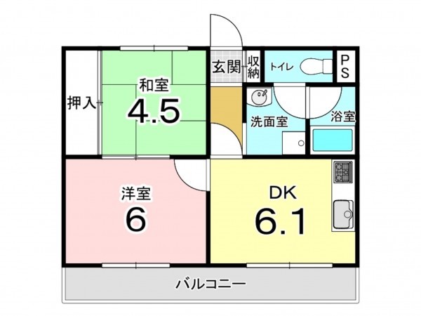 東大阪市西石切町、収益物件/マンションの間取り画像です