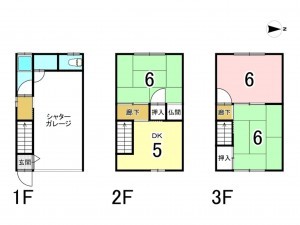 東大阪市中石切町、収益物件/住宅の間取り画像です
