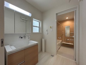 東大阪市北石切町、新築一戸建ての洗面画像です