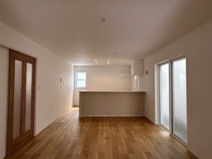 東大阪市北石切町、新築一戸建ての居間画像です