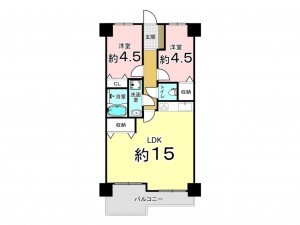 東大阪市日下町、マンションの間取り画像です