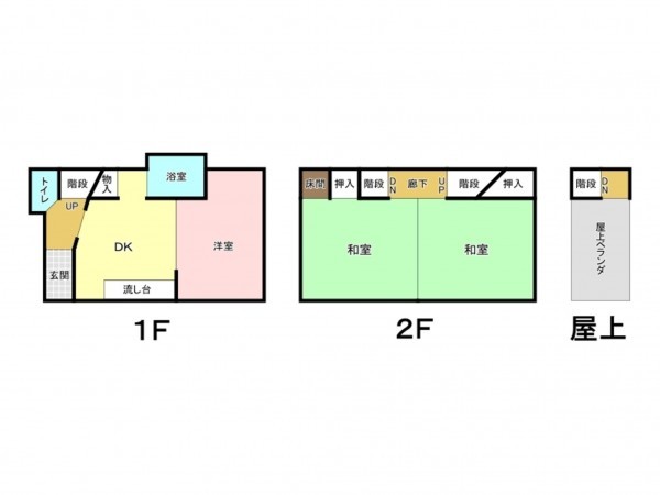 東大阪市中石切町、収益物件/住宅の間取り画像です