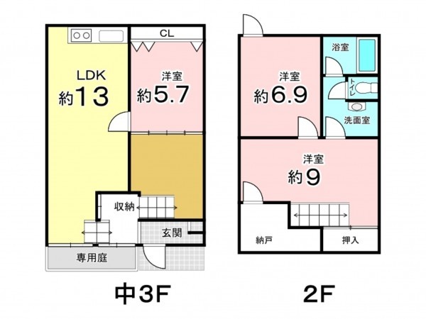 東大阪市上石切町、マンションの間取り画像です