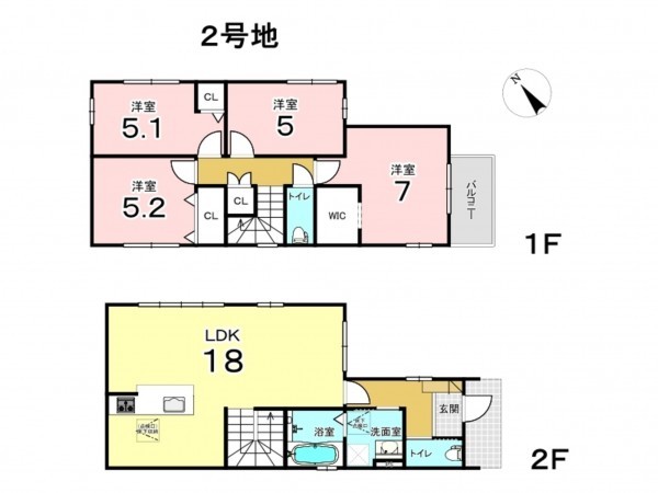 東大阪市東石切町、新築一戸建ての間取り画像です