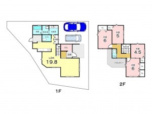 東大阪市池之端町、新築一戸建ての間取り画像です