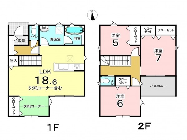 東大阪市布市町、新築一戸建ての間取り画像です