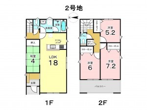 東大阪市中石切町、新築一戸建ての間取り画像です