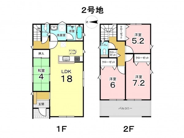 東大阪市中石切町、新築一戸建ての間取り画像です