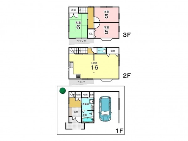 東大阪市東石切町、中古一戸建ての間取り画像です