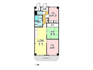 東大阪市日下町、収益物件/マンションの間取り画像です