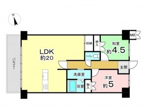 東大阪市日下町、収益物件/住宅の間取り画像です