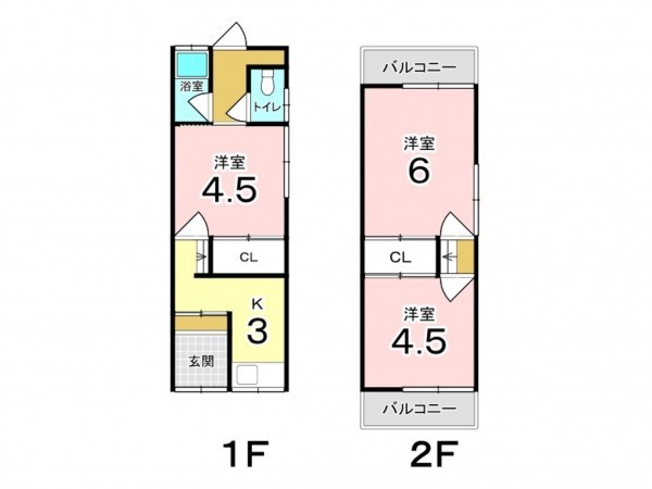 東大阪市布市町、収益物件/住宅の間取り画像です