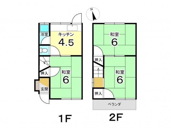 東大阪市中石切町、収益物件/住宅の間取り画像です