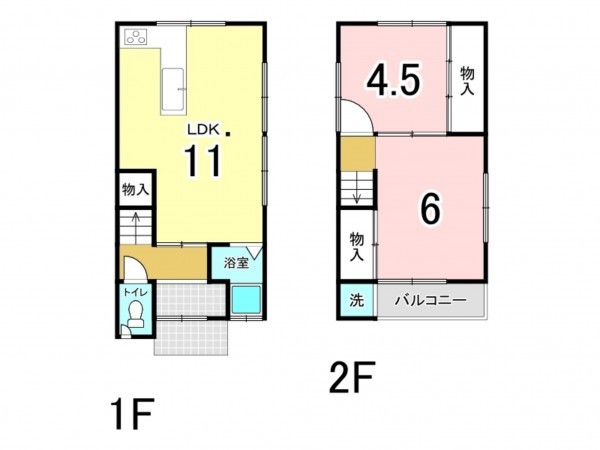 東大阪市東石切町、収益物件/住宅の間取り画像です