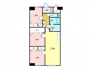 東大阪市日下町、マンションの間取り画像です