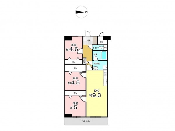 東大阪市日下町、マンションの間取り画像です