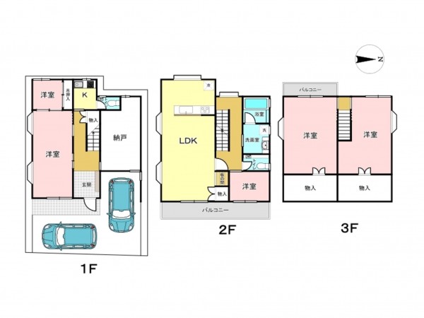 東大阪市西石切町、中古一戸建ての間取り画像です