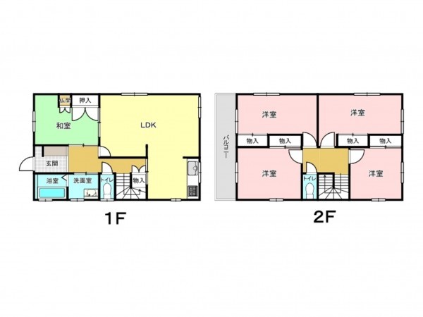 東大阪市西石切町、中古一戸建ての間取り画像です