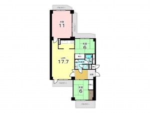 東大阪市上石切町、マンションの間取り画像です