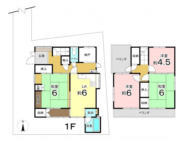 東大阪市中石切町、中古一戸建ての間取り画像です