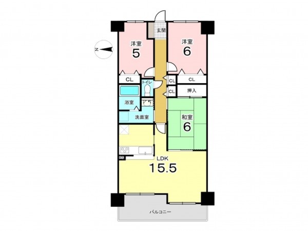 東大阪市西石切町、マンションの間取り画像です