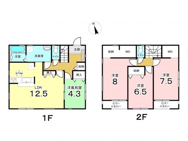 東大阪市東石切町、新築一戸建ての間取り画像です