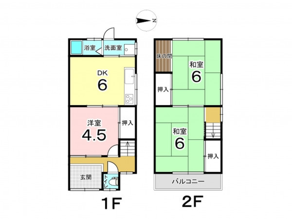 東大阪市布市町、中古一戸建ての間取り画像です