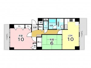 東大阪市東石切町、収益物件/マンションの間取り画像です