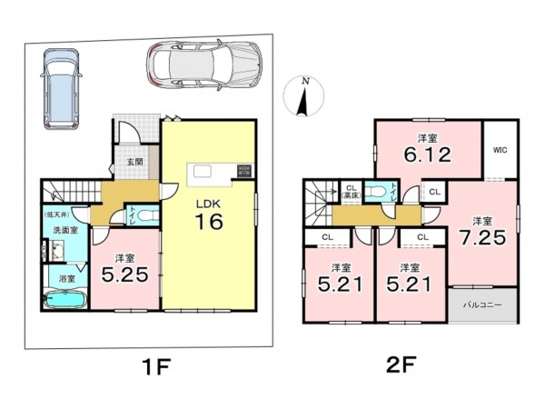 東大阪市元町、新築一戸建ての間取り画像です