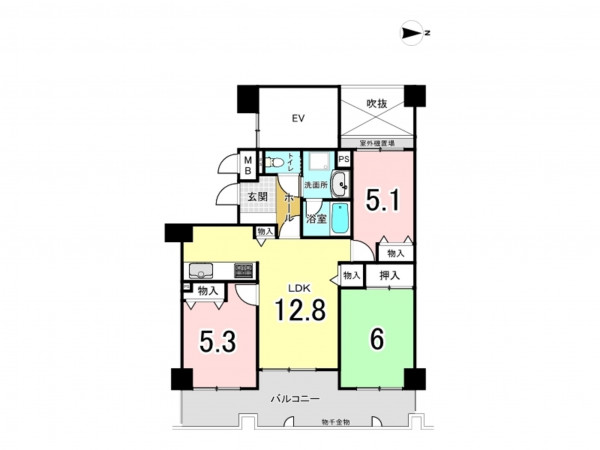 東大阪市西石切町、収益物件/マンションの間取り画像です