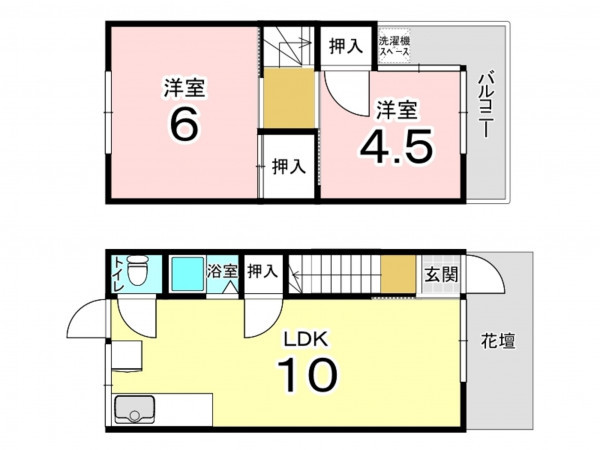 東大阪市東石切町、収益物件/住宅の間取り画像です