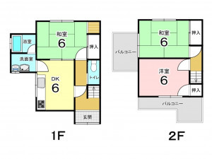 東大阪市東石切町、収益物件/住宅の間取り画像です