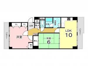 東大阪市東石切町、収益物件/マンションの間取り画像です