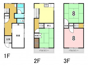 東大阪市中石切町、収益物件/住宅の間取り画像です